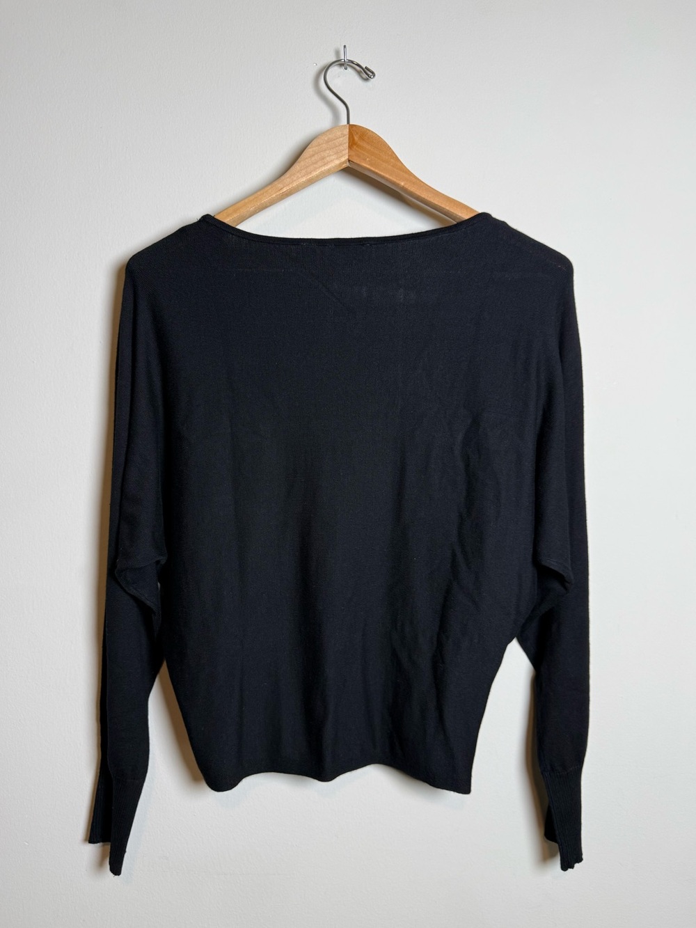 Cyrus | Dolman Sleeve Lightweight Knit Sweater | Black | Size Small - Picture 2 of 10